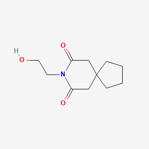 molecular formula C11H17NO3 B15222064 8-(2-Hydroxyethyl)-8-azaspiro[4.5]decane-7,9-dione 