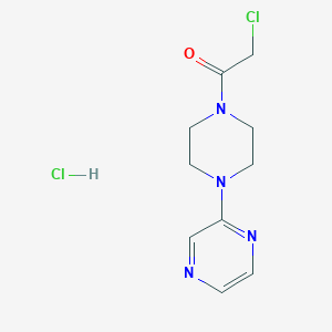 molecular formula C10H14Cl2N4O B1522207 2-氯-1-[4-(吡嗪-2-基)哌嗪-1-基]乙انون盐酸盐 CAS No. 1208472-54-1