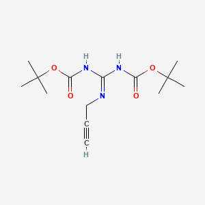 molecular formula C14H23N3O4 B1522210 3-[2,3-Bis(tert-butoxycarbonyl)guanidino]propyne CAS No. 312760-07-9