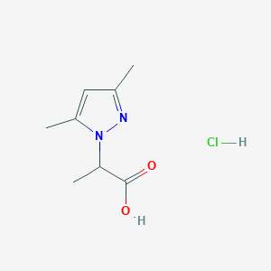 molecular formula C8H13ClN2O2 B1522223 2-(3,5-dimethyl-1H-pyrazol-1-yl)propanoic acid hydrochloride CAS No. 1208676-00-9