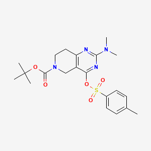 molecular formula C21H28N4O5S B1522228 Tert-butyl 2-(dimethylamino)-4-(P-tolylsulfonyloxy)-7,8-dihydropyrido[4,3-D]pyrimidine-6(5H)-carboxylate CAS No. 1065075-79-7