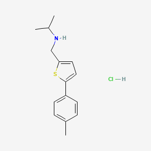 molecular formula C15H20ClNS B1522232 {[5-(4-Methylphenyl)thiophen-2-yl]methyl}(propan-2-yl)amine hydrochloride CAS No. 1209619-87-3