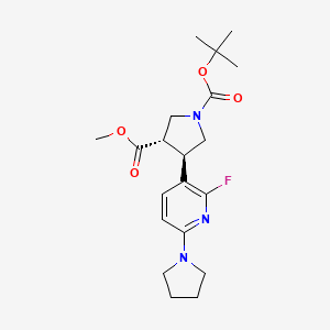 (trans Racemic)-1-tert-butyl 3-methyl 4-(2-fluoro-6-(pyrrolidin-1-yl)pyridin-3-yl)pyrrolidine-1,3-dicarboxylate