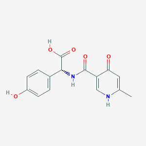 molecular formula C15H14N2O5 B152224 (R)-2-(4-Hydroxy-6-methylnicotinamido)-2-(4-hydroxyphenyl)acetic acid CAS No. 70785-61-4