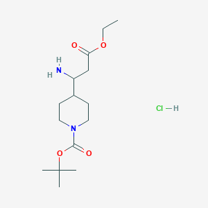 tert-Butyl 4-(1-amino-3-ethoxy-3-oxopropyl)piperidine-1-carboxylate hydrochloride