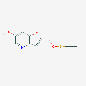 molecular formula C14H21NO3Si B1522267 2-((tert-Butyldimethylsilyloxy)methyl)-furo[3,2-b]pyridin-6-ol CAS No. 1171920-47-0