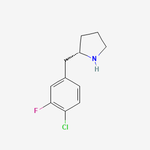 molecular formula C11H13ClFN B15222683 (S)-2-(4-chloro-3-fluorobenzyl)pyrrolidine 