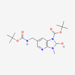molecular formula C18H28N4O5 B1522281 tert-Butyl 6-((tert-butoxycarbonylamino)methyl)-2-hydroxy-3-methyl-2,3-dihydro-1H-imidazo[4,5-b]pyridine-1-carboxylate CAS No. 1186311-17-0