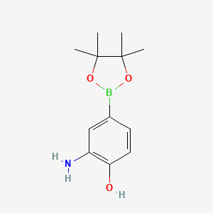 molecular formula C12H18BNO3 B1522285 3-Amino-4-hydroxyphenylboronic acid pinacol ester CAS No. 760990-10-1