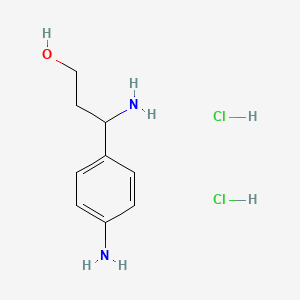 molecular formula C9H16Cl2N2O B1522288 3-(4-Aminophenyl)-DL-beta-alaninol 2hcl CAS No. 1159822-43-1