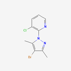 molecular formula C10H9BrClN3 B1522305 2-(4-BROMO-3,5-DIMETHYLPYRAZOL-1-YL)-3-CHLOROPYRIDINE CAS No. 1150271-21-8