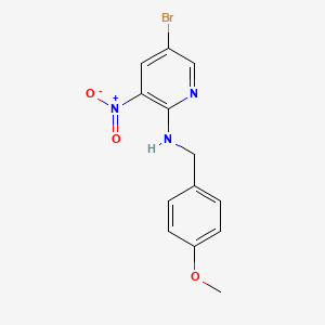 molecular formula C13H12BrN3O3 B1522330 5-Bromo-N-(4-methoxybenzyl)-3-nitropyridin-2-amine CAS No. 1033202-35-5