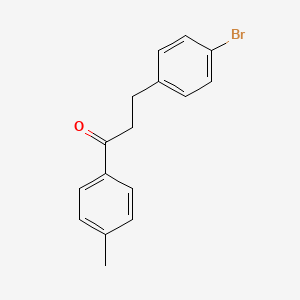 molecular formula C16H15BrO B1522353 3-(4-Bromophenyl)-4'-methylpropiophenone CAS No. 898760-99-1