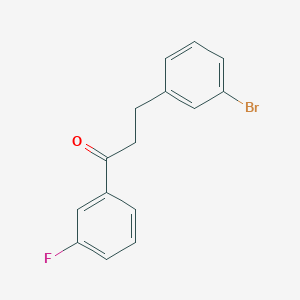molecular formula C15H12BrFO B1522359 3-(3-Bromophenyl)-1-(3-fluorophenyl)propan-1-one CAS No. 898782-45-1