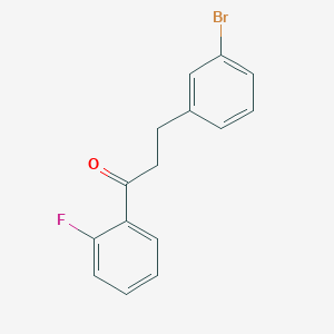 molecular formula C15H12BrFO B1522360 3-(3-Bromophenyl)-1-(2-fluorophenyl)propan-1-one CAS No. 898760-48-0