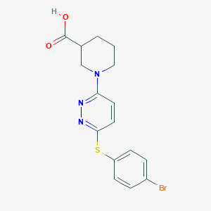 molecular formula C16H16BrN3O2S B1522367 1-{6-[(4-Bromophenyl)sulfanyl]pyridazin-3-yl}piperidine-3-carboxylic acid CAS No. 1112278-50-8