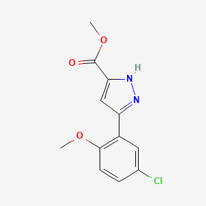 molecular formula C12H11ClN2O3 B1522370 methyl 3-(5-chloro-2-methoxyphenyl)-1H-pyrazole-5-carboxylate CAS No. 1276540-40-9