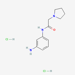 molecular formula C12H19Cl2N3O B1522374 N-(3-Aminophenyl)-2-(1-pyrrolidinyl)acetamide dihydrochloride CAS No. 1269105-65-8