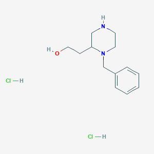 molecular formula C13H22Cl2N2O B1522393 2-(1-Benzyl-2-piperazinyl)ethanol dihydrochloride CAS No. 1233642-07-3