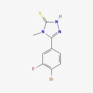 molecular formula C9H7BrFN3S B1522400 5-(4-bromo-3-fluorophenyl)-4-methyl-2,4-dihydro-3H-1,2,4-triazole-3-thione CAS No. 1221792-04-6