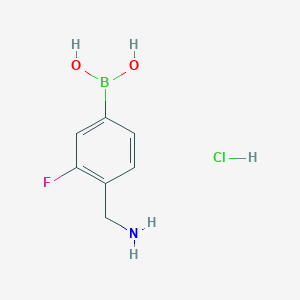 molecular formula C7H10BClFNO2 B1522404 (4-(Aminomethyl)-3-fluorophenyl)boronic acid hydrochloride CAS No. 1072946-45-2