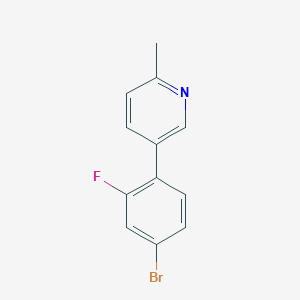 molecular formula C12H9BrFN B1522416 5-(4-Bromo-2-fluorophenyl)-2-methylpyridine CAS No. 1187163-44-5