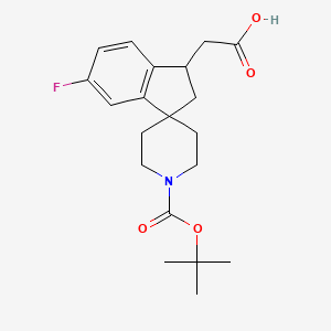 molecular formula C20H26FNO4 B1522429 2-(1'-(tert-Butoxycarbonyl)-6-fluoro-2,3-dihydrospiro[indene-1,4'-piperidin]-3-yl)acetic acid CAS No. 1160247-55-1
