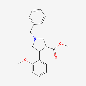 molecular formula C20H23NO3 B15224359 Methyl 1-benzyl-4-(2-methoxyphenyl)pyrrolidine-3-carboxylate 