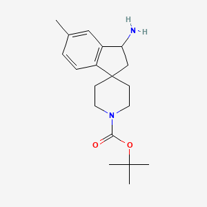 molecular formula C19H28N2O2 B1522438 tert-Butyl 3-amino-5-methyl-2,3-dihydrospiro[indene-1,4'-piperidine]-1'-carboxylate CAS No. 1160247-54-0