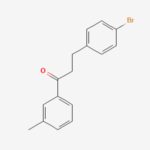 molecular formula C16H15BrO B1522447 3-(4-Bromophenyl)-3'-methylpropiophenone CAS No. 898760-97-9
