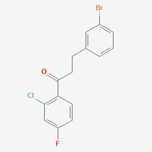 molecular formula C15H11BrClFO B1522448 3-(3-Bromophenyl)-1-(2-chloro-4-fluorophenyl)propan-1-one CAS No. 898760-61-7