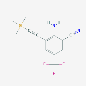 2-Amino-5-(trifluoromethyl)-3-[2-(trimethylsilyl)-ethynyl]benzenecarbonitrile