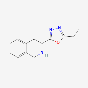 molecular formula C13H15N3O B1522495 3-(5-Ethyl-1,3,4-oxadiazol-2-yl)-1,2,3,4-tetrahydroisoquinoline CAS No. 1258650-75-7