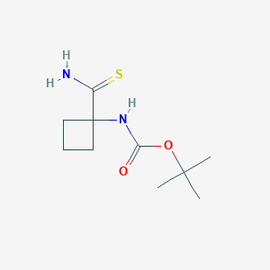 molecular formula C10H18N2O2S B1522505 tert-butyl N-(1-carbamothioylcyclobutyl)carbamate CAS No. 1251924-39-6