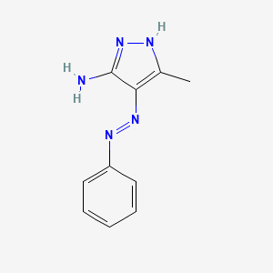 molecular formula C10H11N5 B15225081 (E)-5-Methyl-4-(phenyldiazenyl)-1H-pyrazol-3-amine 