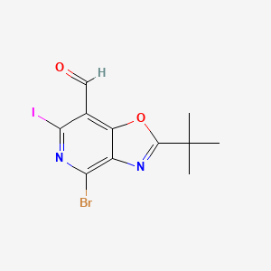 molecular formula C11H10BrIN2O2 B1522520 4-Bromo-2-(tert-butyl)-6-iodooxazolo[4,5-c]pyridine-7-carbaldehyde CAS No. 1305324-77-9