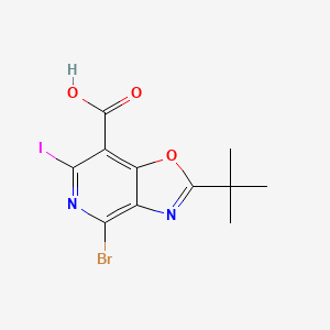 molecular formula C11H10BrIN2O3 B1522521 4-Bromo-2-(tert-butyl)-6-iodooxazolo[4,5-c]pyridine-7-carboxylic acid CAS No. 1305325-12-5