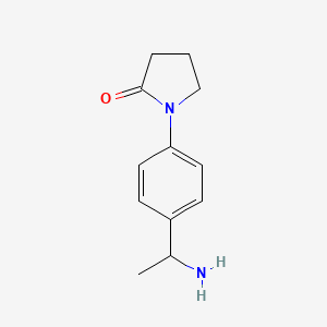 molecular formula C12H16N2O B1522528 1-[4-(1-Aminoethyl)phenyl]pyrrolidin-2-one CAS No. 1258641-00-7