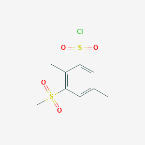 molecular formula C9H11ClO4S2 B1522532 3-Methanesulfonyl-2,5-dimethylbenzene-1-sulfonyl chloride CAS No. 1258639-68-7