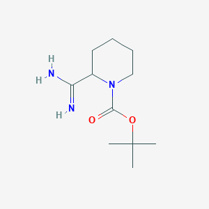 molecular formula C11H21N3O2 B1522534 Tert-butyl 2-carbamimidoylpiperidine-1-carboxylate CAS No. 1258640-98-0