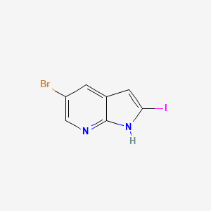 molecular formula C7H4BrIN2 B1522538 5-Bromo-2-iodo-1H-pyrrolo[2,3-b]pyridine CAS No. 1261365-56-3