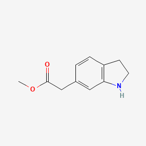 molecular formula C11H13NO2 B15225433 Methyl 2-(indolin-6-yl)acetate 
