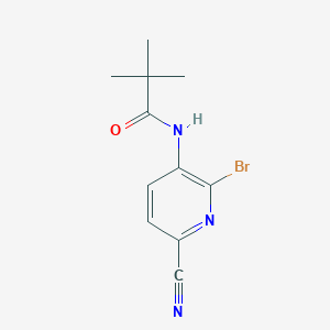 molecular formula C11H12BrN3O B15225454 N-(2-Bromo-6-cyanopyridin-3-yl)pivalamide 