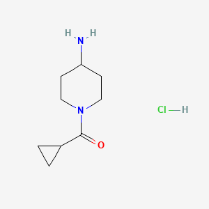 molecular formula C9H17ClN2O B1522549 (4-Aminopiperidin-1-yl)(cyclopropyl)methanone hydrochloride CAS No. 1216823-46-9