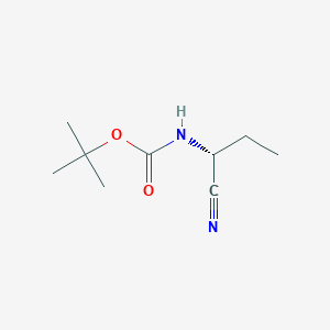 molecular formula C9H16N2O2 B1522563 tert-butyl N-[(1R)-1-cyanopropyl]carbamate CAS No. 1604264-78-9