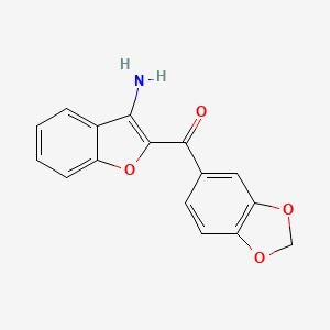 molecular formula C16H11NO4 B1522589 (3-Aminobenzofuran-2-yl)(benzo[d][1,3]dioxol-5-yl)methanone CAS No. 1260722-59-5