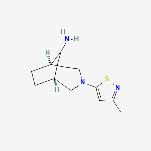 molecular formula C11H17N3S B15225891 Rel-(1R,5S,8s)-3-(3-methylisothiazol-5-yl)-3-azabicyclo[3.2.1]octan-8-amine 