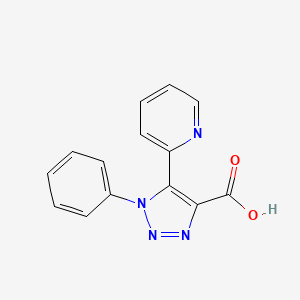 molecular formula C14H10N4O2 B1522594 1-Phenyl-5-(pyridin-2-yl)-1H-1,2,3-triazole-4-carboxylic acid CAS No. 947271-61-6