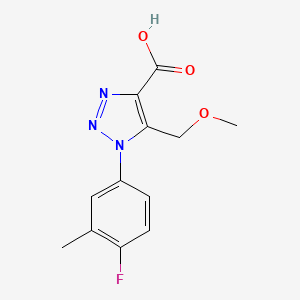molecular formula C12H12FN3O3 B1522595 1-(4-fluoro-3-methylphenyl)-5-(methoxymethyl)-1H-1,2,3-triazole-4-carboxylic acid CAS No. 1239748-83-4
