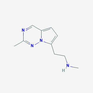 molecular formula C10H14N4 B15225952 N-Methyl-2-(2-methylpyrrolo[2,1-f][1,2,4]triazin-7-yl)ethan-1-amine 